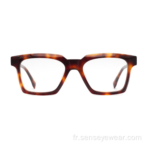 Vintage Design Biseau Cadre Acétate Lunes Optical